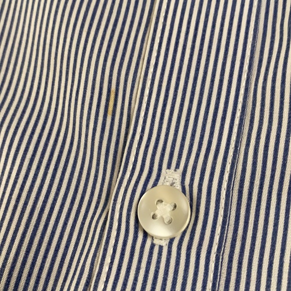 H&M Slim Fit Blue&white striped long sleeve button - Picture 3 of 10